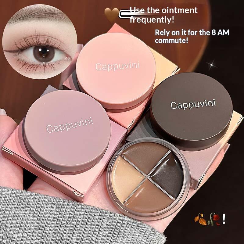 Beauty Makeup Eyeshadow Palette - Cappuvini 4-Farben Matte Samt-Lidschatten-Palette Eyeliner Lidschatten