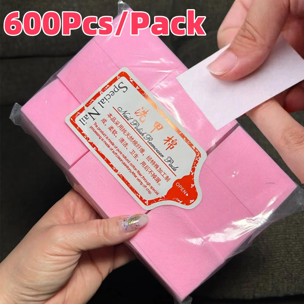 Beauty Makeup & D Anime Studio - 600 Stück/Packung Fusselfreie Wattepads Nagellackentferner-Tücher UV-Gel