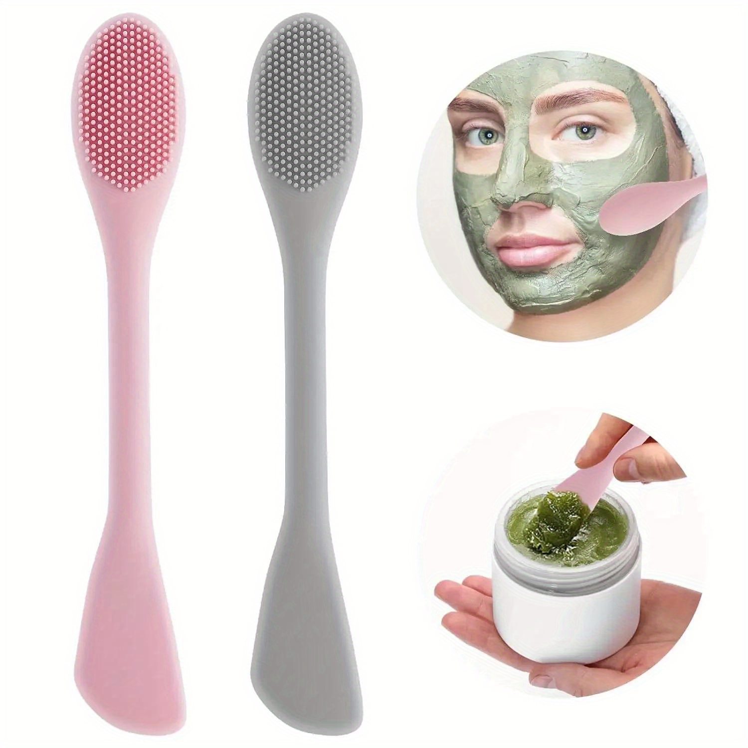 Makeup Beauty Ro - Doppel Kopf Gesichtsmaske Pinsel Silikon Applikator