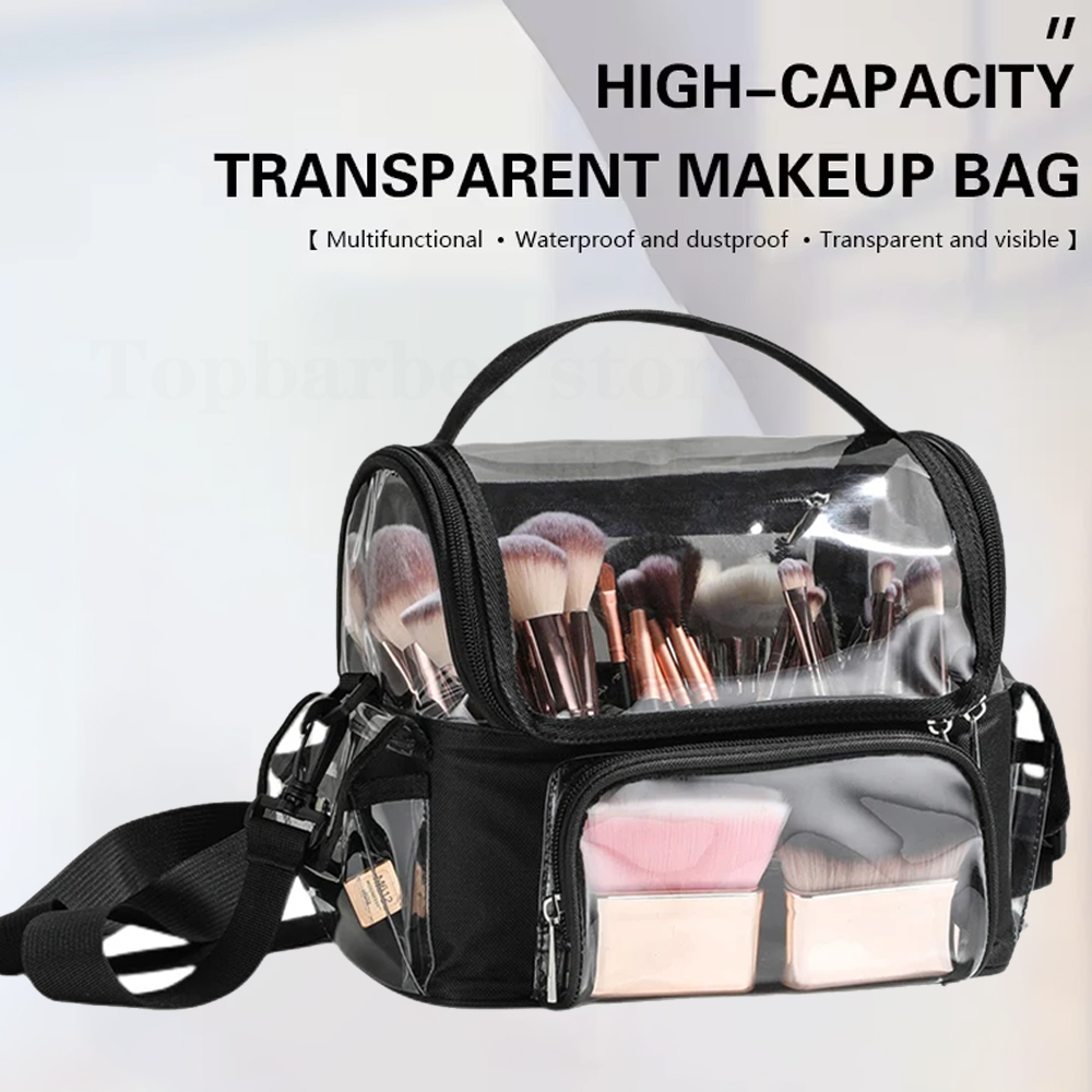 Makeup Beauty Ro - Make-up-Pinselhalter, Rucksack, Make-up-Künstler, Reiseetui, transparent, wasserdicht,